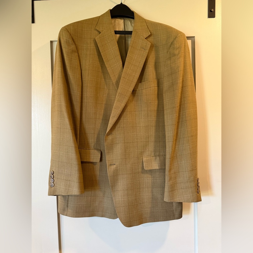Hart Schaffner Marx Men's Tan Plaid Blazer